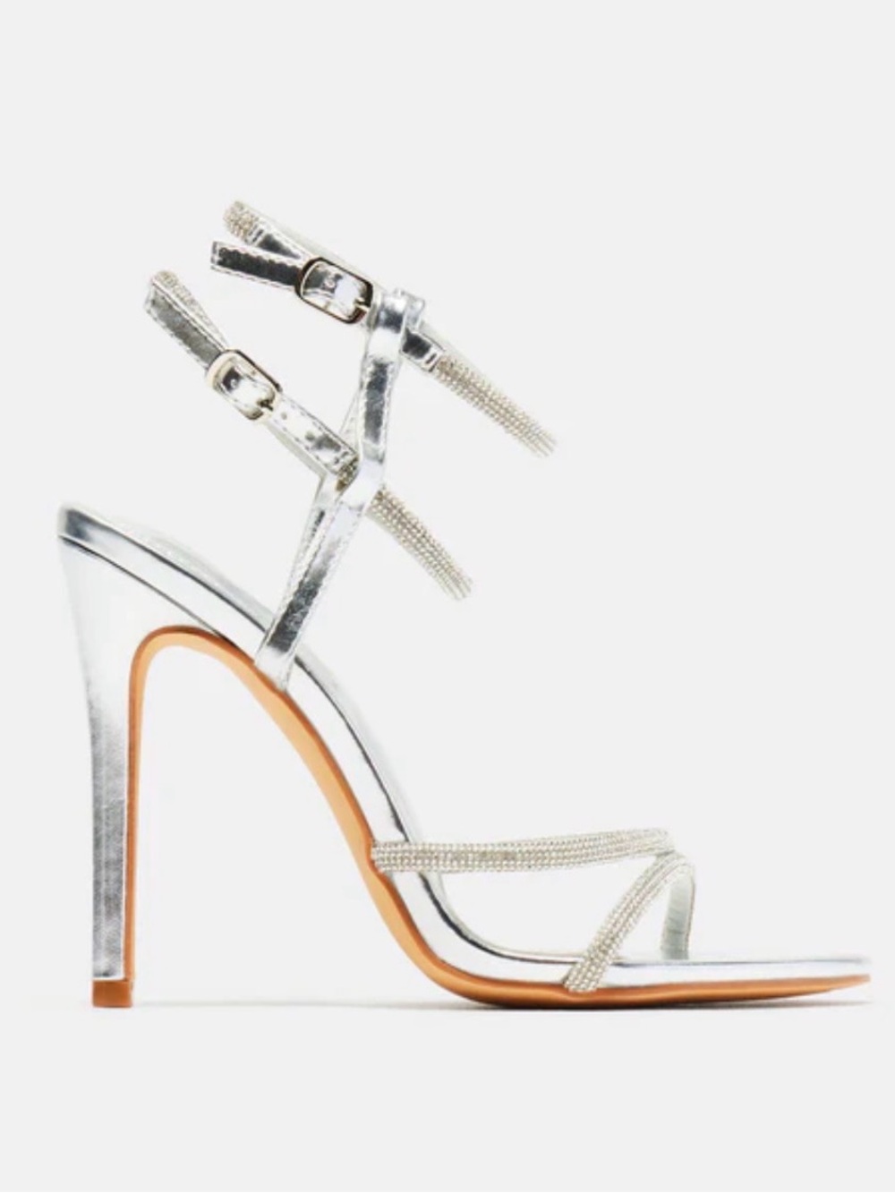 Fashion Nova Silver Heels size 11